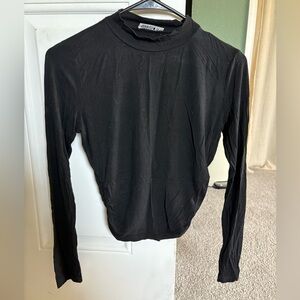 American Apparel Black Long Sleeve Bodysuit